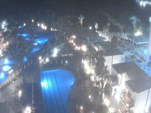 Nissi Beach shoreline at Ayia Napa on the live webcam, Cyprus